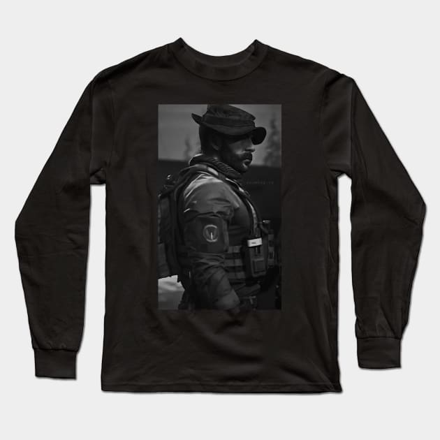 Captain Price Long Sleeve T-Shirt by scumbagg